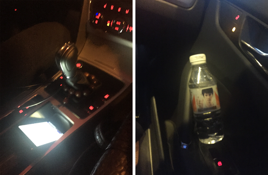 车内有充电线，安卓的，苹果的没带，有矿泉水