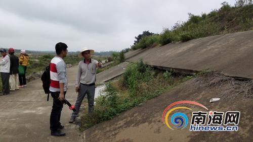 南渡江澄迈瑞溪段600多米防洪护坡开裂塌陷