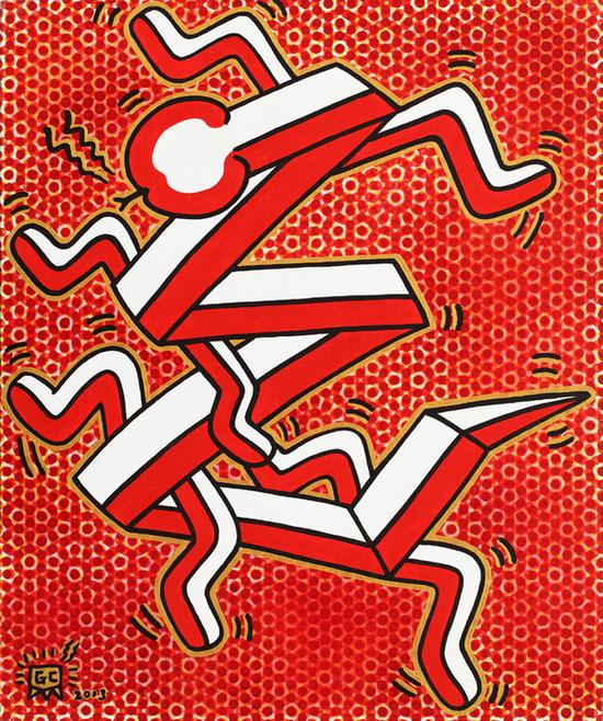 莫呼洛伽60x50布面丙烯，綜合材料,2013年