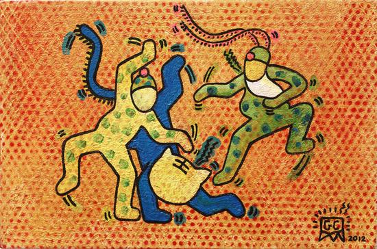 《2012.9.18》布面丙烯，綜合材料20x30cm 2012年