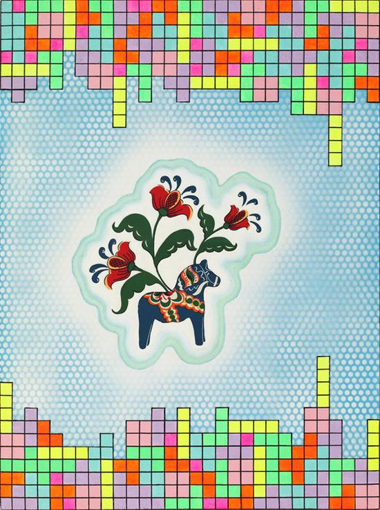 《木馬計2》80x60cm布面丙烯綜合材料2014