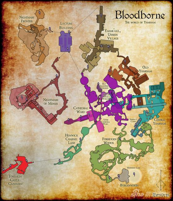 《血源诅咒》玩家自制世界地图
