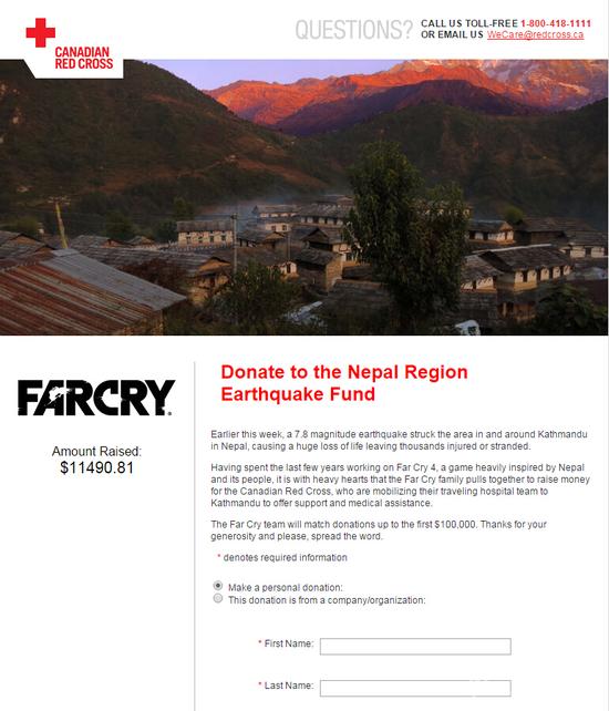 《孤岛惊魂4》开发商为尼泊尔地震募捐