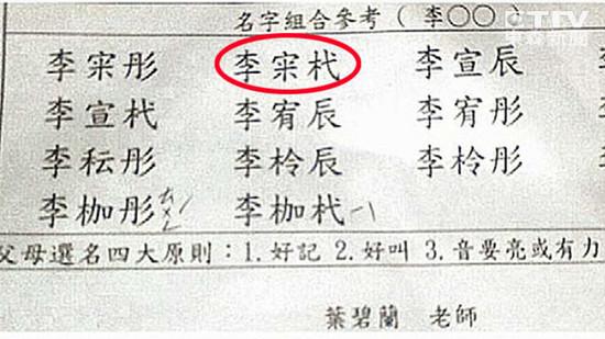 有台湾民众发现,花钱请命理师取名,却出现“屎”的异体字。图为台湾东森新闻台画面
