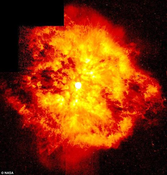 哈勃天文望远镜拍摄的恒星爆炸合成图。