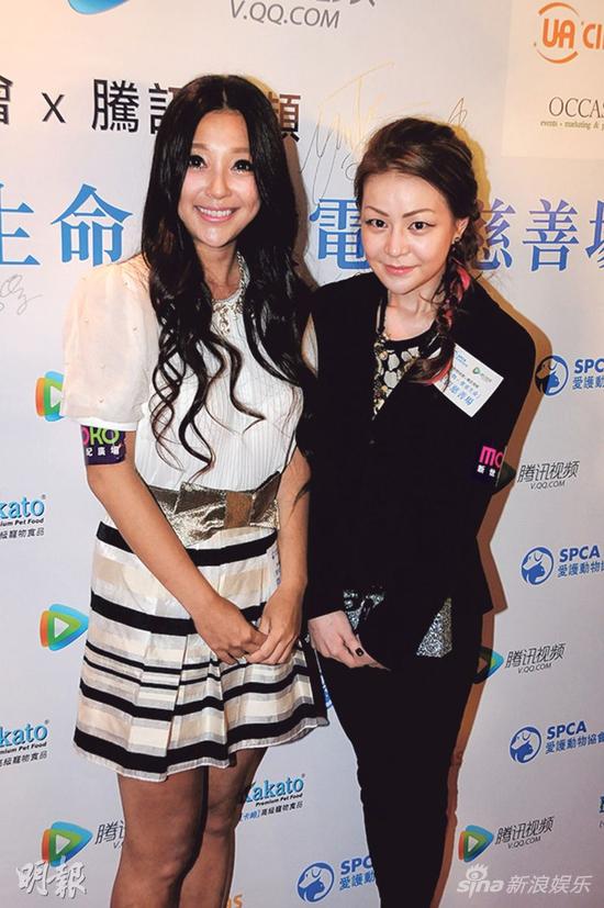 傅明宪（左）与梁齐昕（右）昨天（5月16日）出席慈善活动。