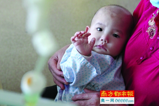5月18日，在港大深圳医院，1岁多的苏心悦患上重症联合免疫缺陷疾病。南都记者 赵炎雄 摄