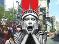 纽约街头,凑齐一撮人就过马路的中国游客。