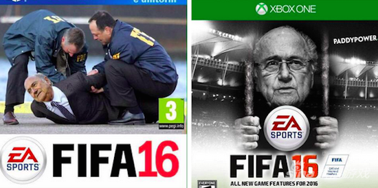 玩家恶搞FIFA16封面