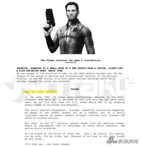 2013年传闻的辐射4主角情报,似乎和视频里的人很像