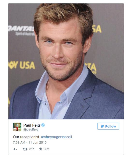 导演费格宣布“锤哥”加盟