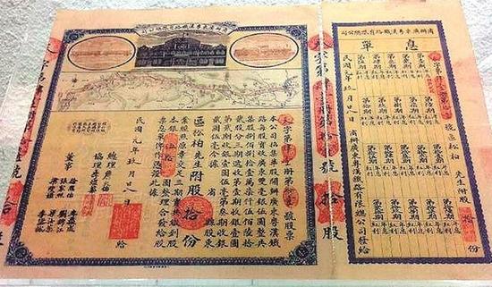 百年股票和袁世凱名片露臉