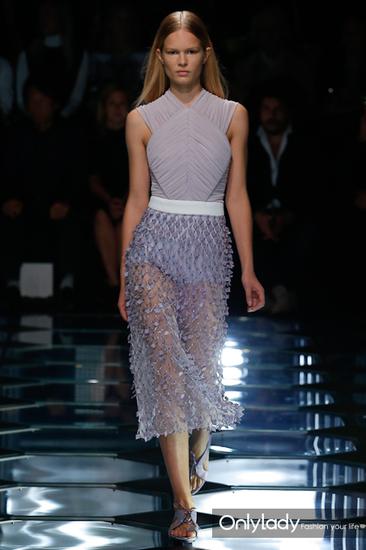 Balenciaga2015春夏系列灰色透视裙