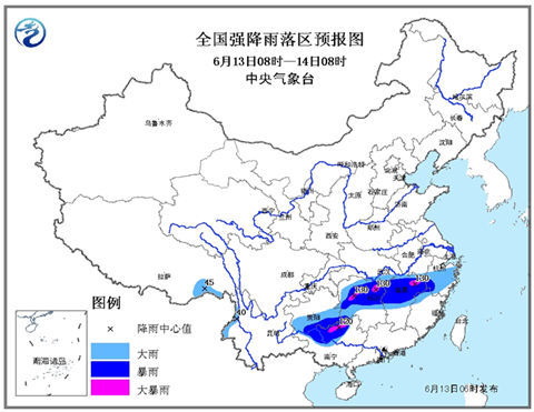 全国强降雨落区预报图