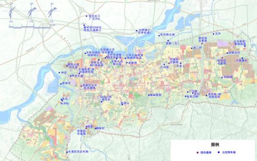 远期公交停车场、综合基地布局图