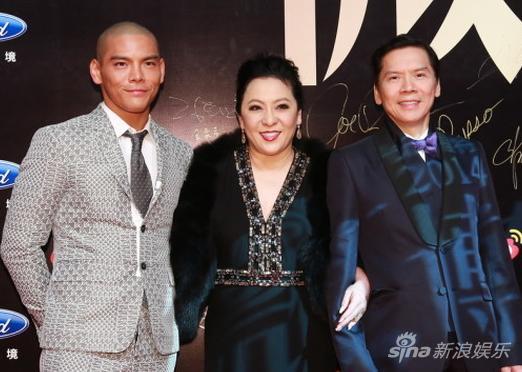 2014微博之夜红毯 向华强向太向佐亮相气场足