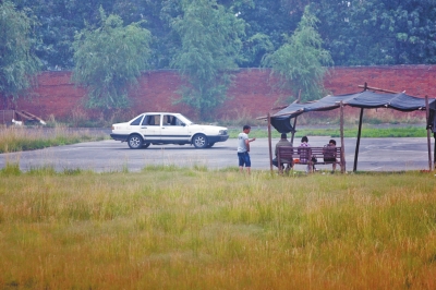 洛阳驾校训练场藏身田间地头 搭个棚子就招生