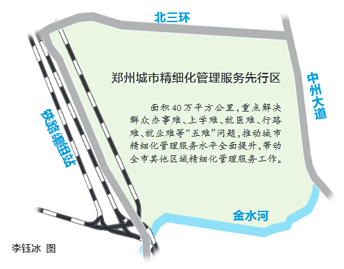 郑州城市精细化管理服务先行区 中州大道 金水河 铁路编组站 北三环