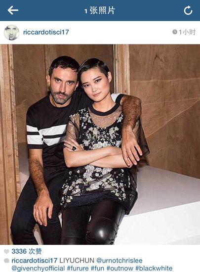 Riccardo Tisci在ins中晒出与李宇春合影