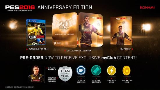 售价不菲 《实况足球2016》20周年限定版公布