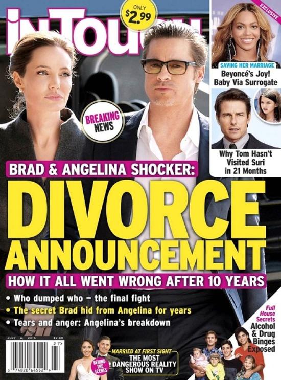 杂志再爆料皮特朱莉离婚，被指假消息
