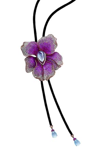 ASTER MA高级珠宝定制_粉色渐变兰花