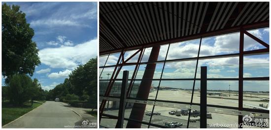 黎明拍摄的北京蓝天