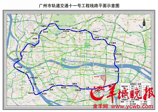 广州首条“环线”地铁十一号线获批复 换乘站达19座
