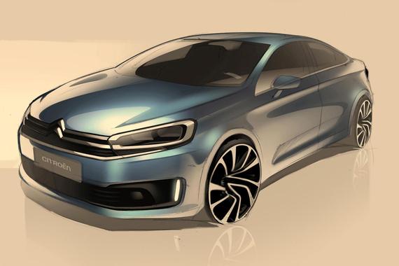 东风雪铁龙全新中级车设计草图曝光