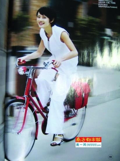 孙俪骑自行车的杂志照、以前作品剧照曝光。