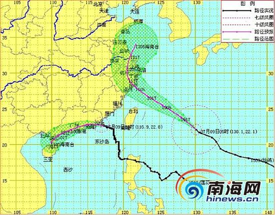 1510号台风“莲花”和1509号台风“灿鸿”路径实况与预报图