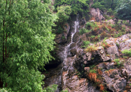 暴雨带来的山石细流