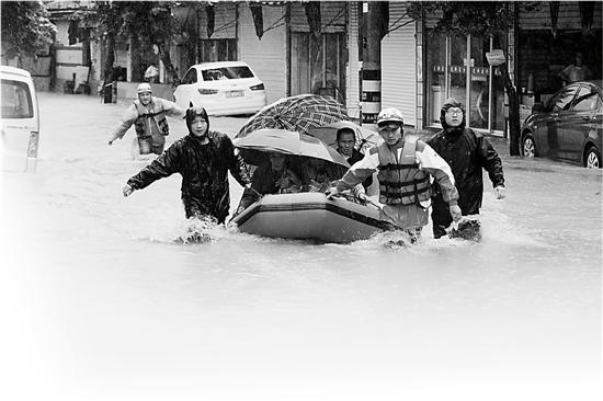 重灾区上虞下管镇一夜成泽国 全镇紧急转移20