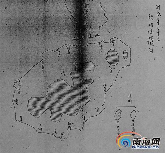 日军侵占海南岛作战略图。(划线部分为未占领区)张兴吉供图