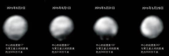 新视野号拍摄到的冥王星图像