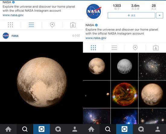 NASA在Instagram上首发冥王星“靓照”