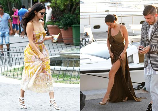 只能说Selena的这种显瘦着装法太适合在夏天来效仿了！