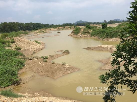放眼望去,漓江沿岸采砂已经让土地满目疮痍。