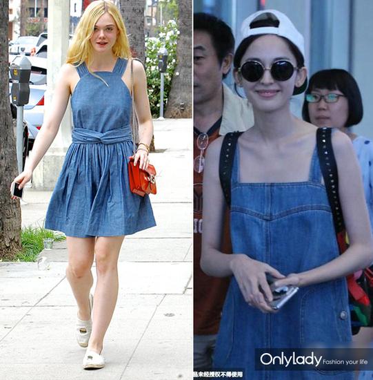 Elle Fanning（左）古力娜扎（右）