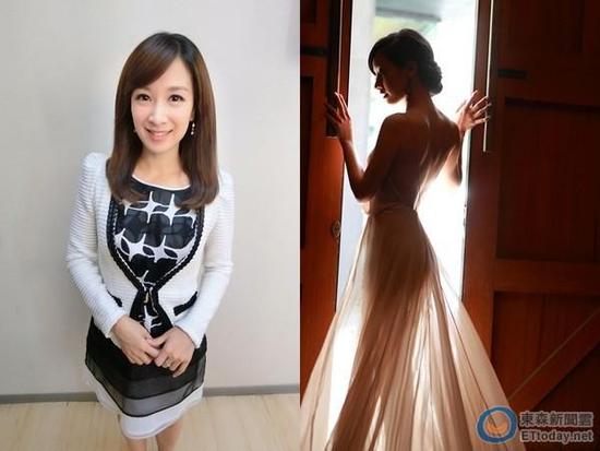 廖廷娟17日上传自己的婚纱照，透光拍摄下，让曼妙身材完全显现