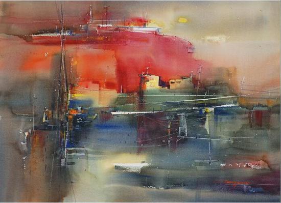 联系系列13,水彩
56cm x 76cm,2015