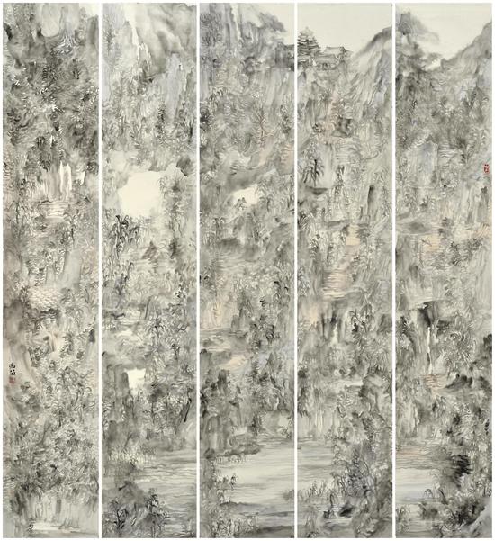 冯苗《秋水微澜》之二2014年作，180X165cm