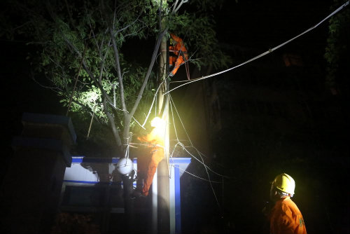 連夜登桿排除隱患
