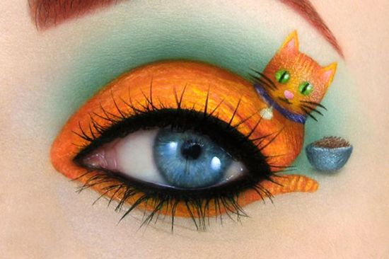 天才艺术家塔尔·佩雷格(Tal Peleg)在眼睛上面绘制超可爱猫咪图