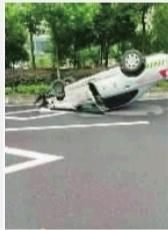 郴州一学员练车平地翻车 网友侃教练该哭了