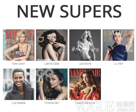 　2014年7月26日，刘雯荣登models.com“New Supers”榜单