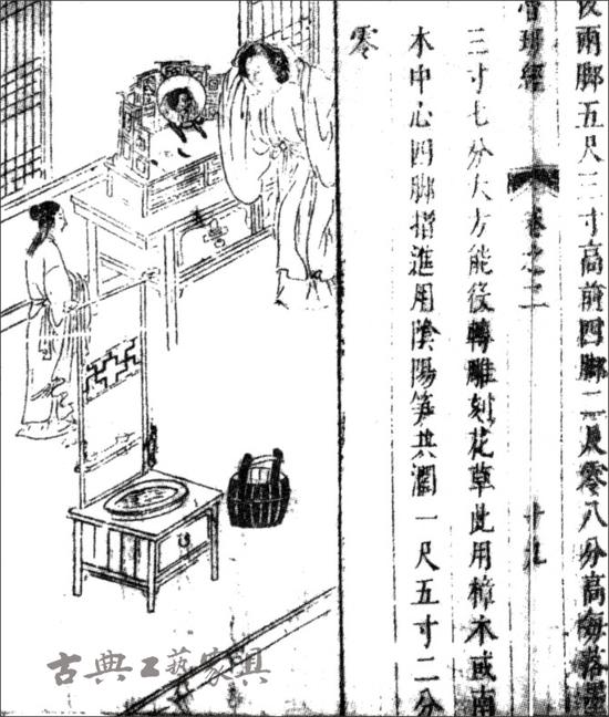 2.万历本《鲁班经》卷二家具部分之“镜架镜箱面架式”插图