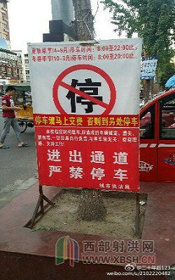 网爆射洪最狠停车标语