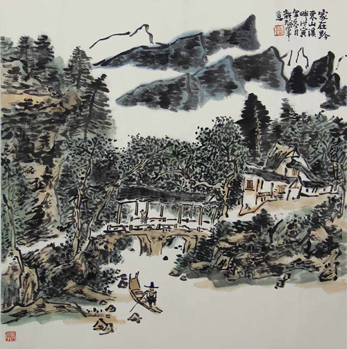 SH4-135

　　龙瑞 山水

　　纸本镜芯 67×66cm

　　起拍价：2000元