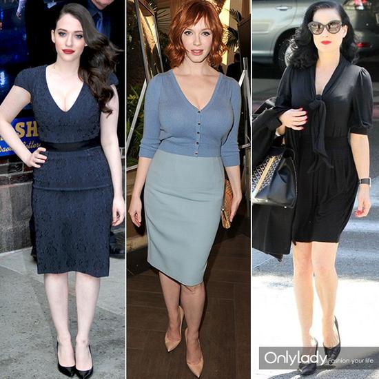 Kat Dennings（左）Christina Hendrick（中）Dita Von Teese（右）